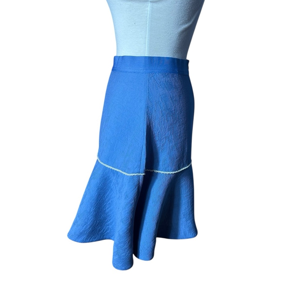 Sandro Paris Elegant Blue Women's Fit & Flare Mini Skirt With Pearl Detailing - Picture 8 of 11